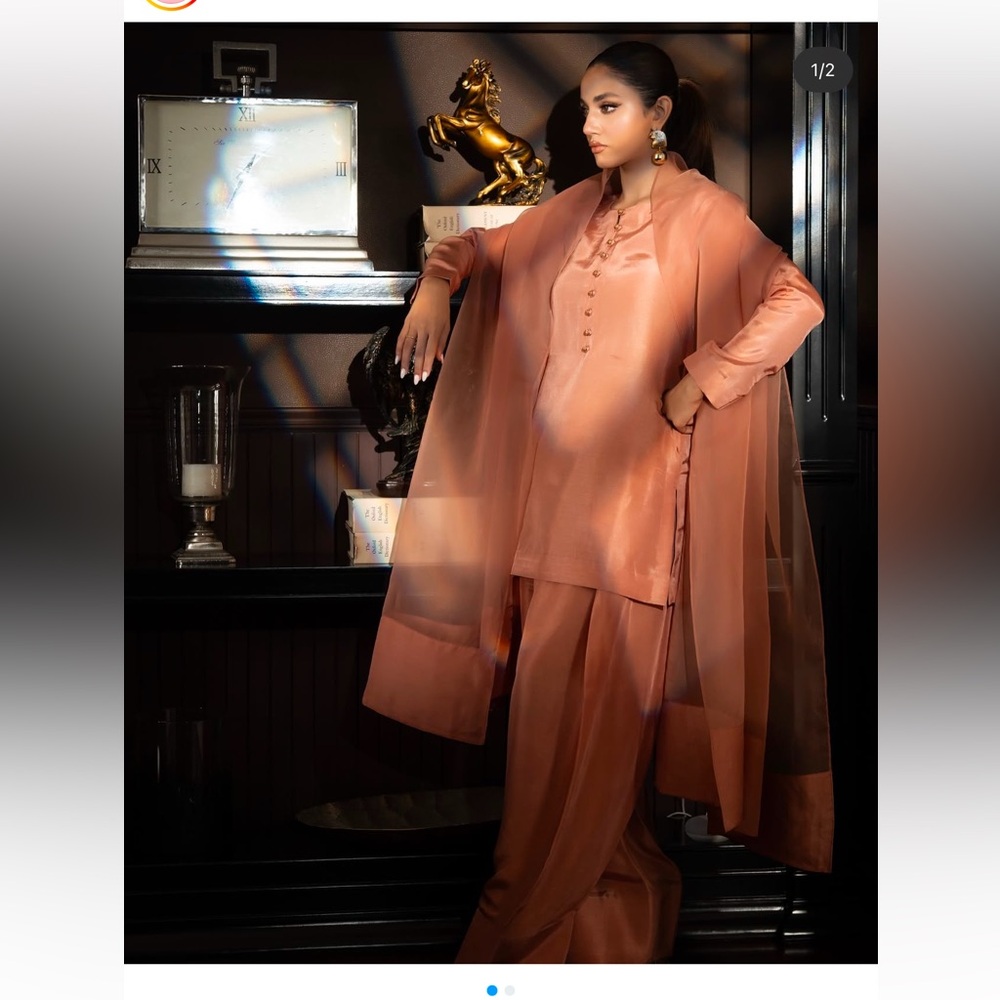 Peach pale dress